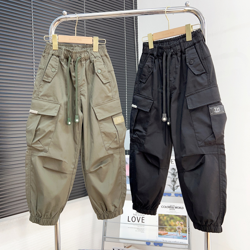 男童裤子春秋装中大童帅气工装裤