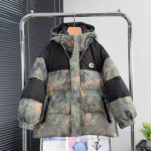 啦芙莱童装 中大童白鸭绒外套儿童派克服3722 男女童拼色羽绒服冬款