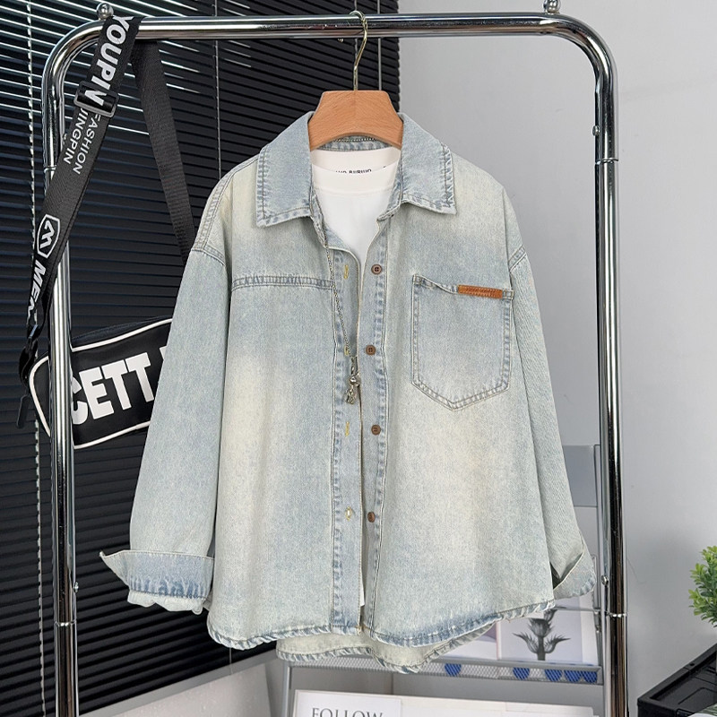 品牌童装男童牛仔衬衫2025春秋季中大童长袖衬衣韩版儿童休闲外套