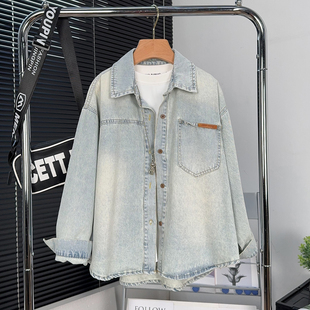 品牌童装男童牛仔衬衫2025春秋季中大童长袖衬衣韩版儿童休闲外套