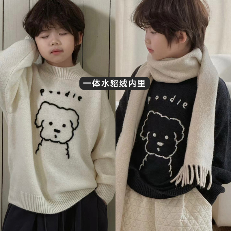 G+童装男童一体绒毛衣