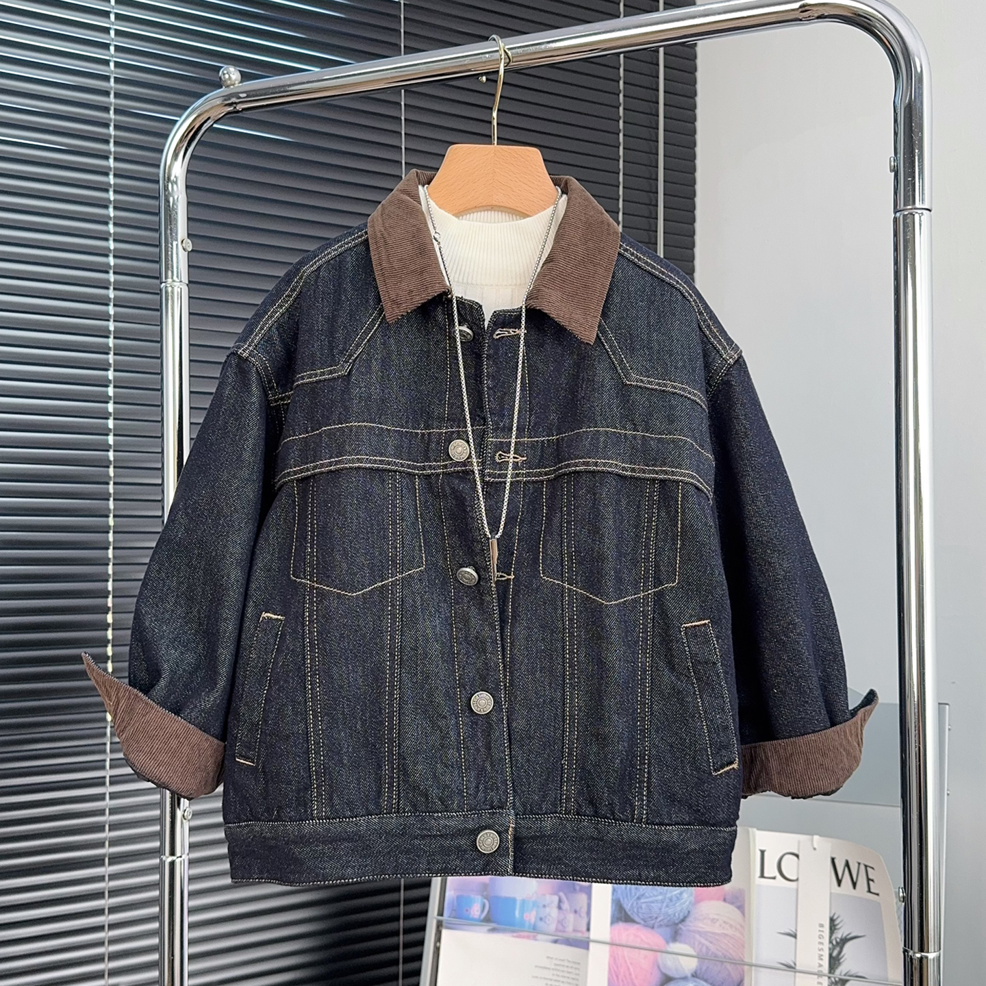 牛哆哆童装男童夹棉牛仔外套冬款儿童棉衣中大童加厚夹克衫82230