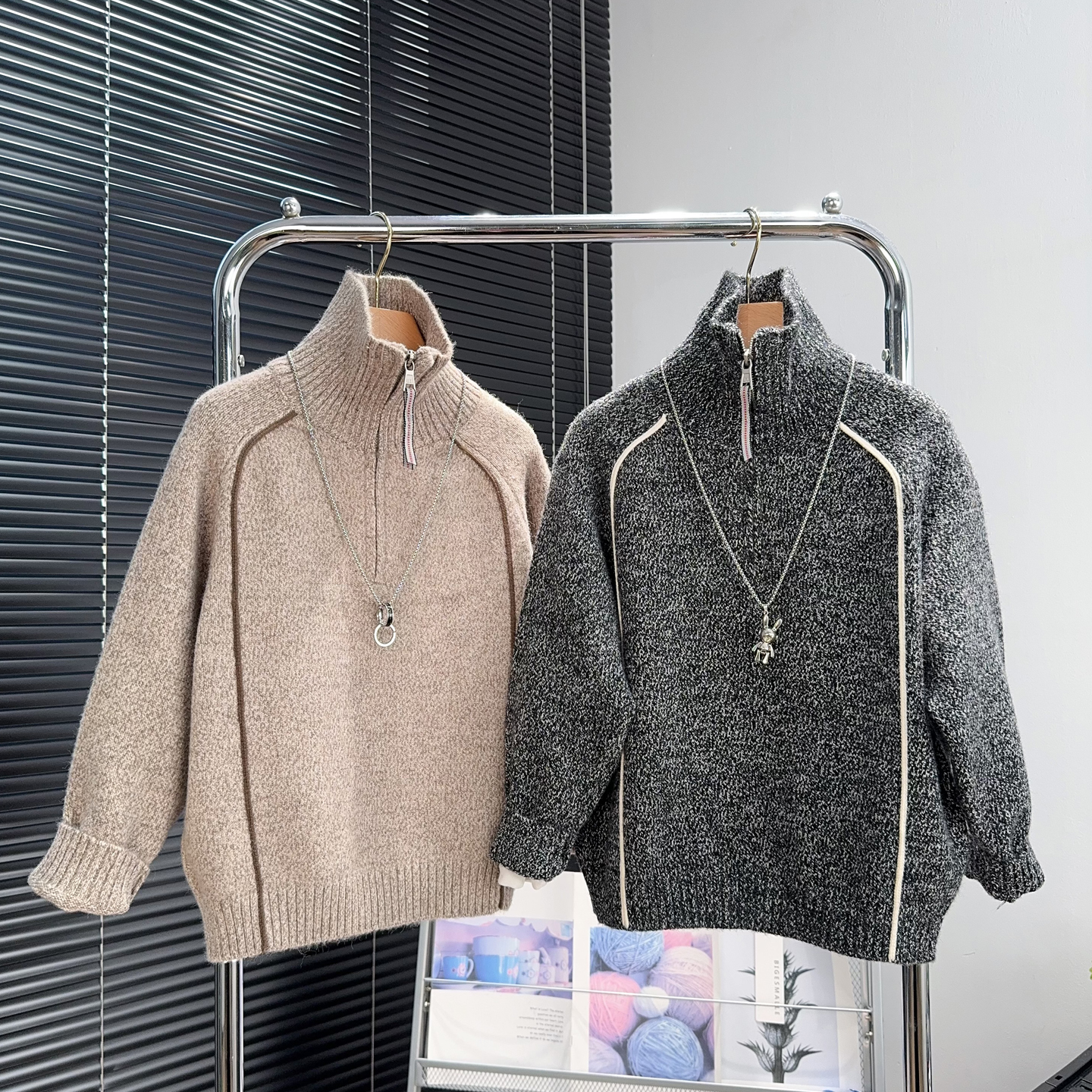 啦芙莱童装男童半拉链毛衣