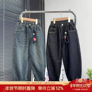 阳光爱橦童装男童加绒牛仔裤冬款中大童加厚裤子儿童保暖长裤5083