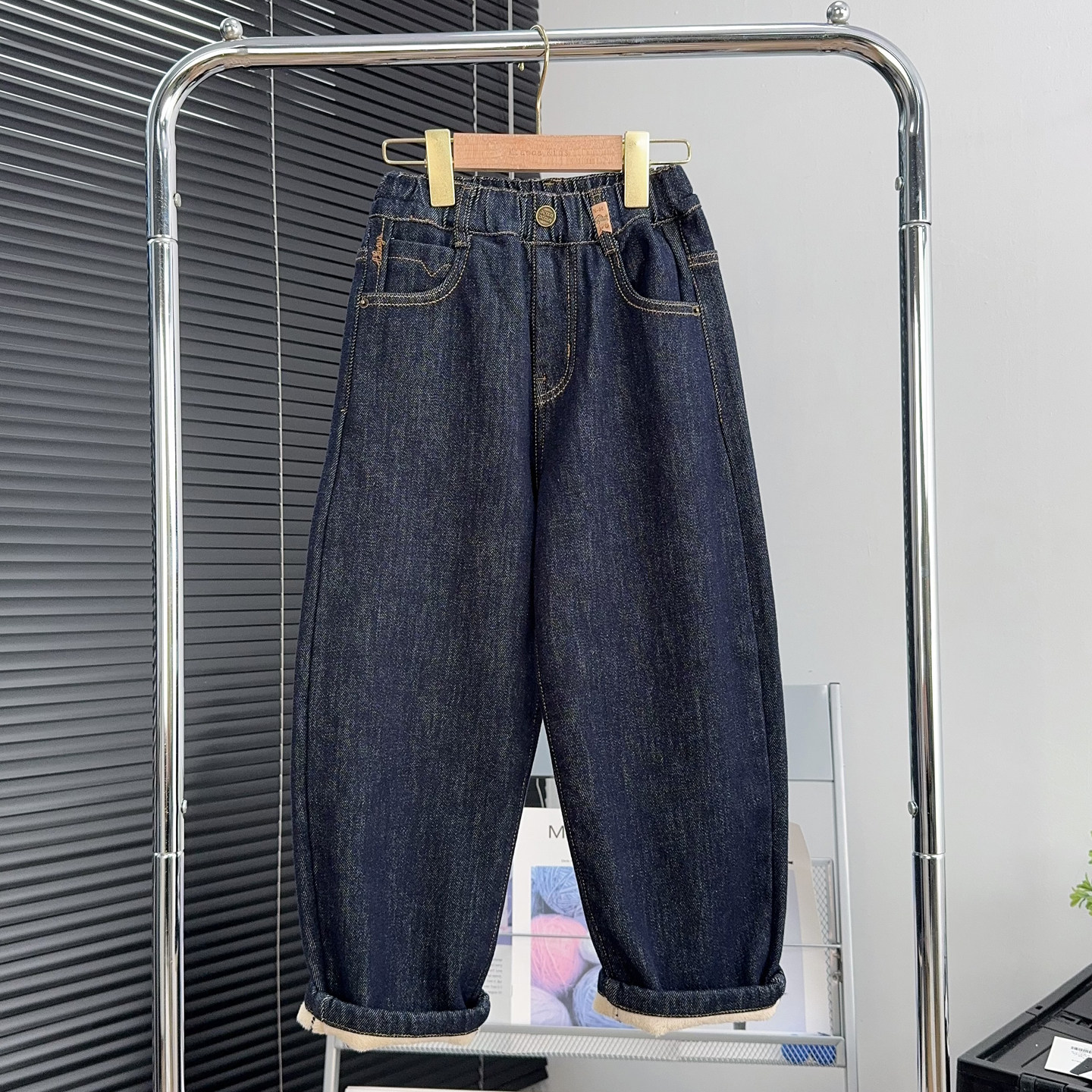 牛哆哆童装男童加绒牛仔裤冬款中大童加厚裤子儿童保暖长裤98520