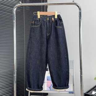 牛哆哆童装男童加绒牛仔裤冬款中大童加厚裤子儿童保暖长裤98520