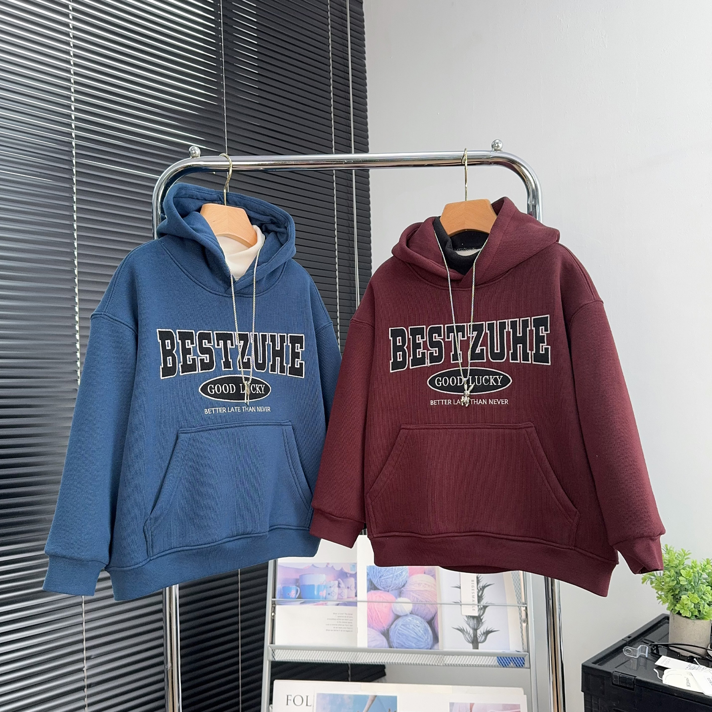 品牌童装男女童加绒连帽卫衣