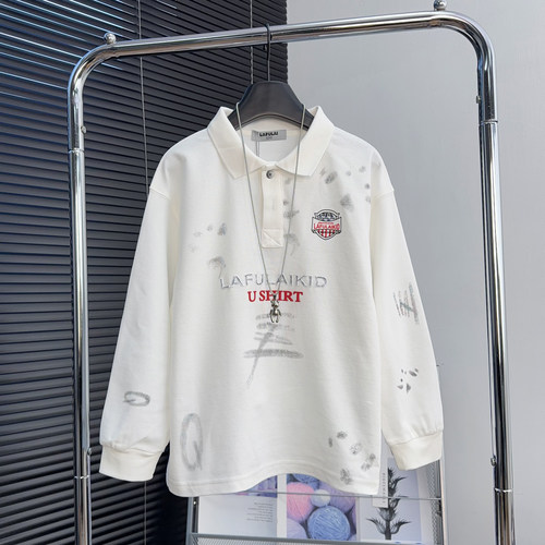 啦芙莱童装男女童白色POLO衫