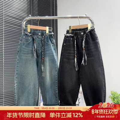 阳光爱橦童装男童薄绒牛仔裤