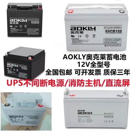 奥克莱蓄电池 6GFM12V24AH38AH65AH100AH120AH/UPS/EPS监控/机房