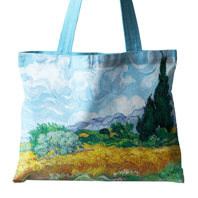 梵高麦田经典横版拉链布包来图定制布包单肩包通勤包购物袋书包,收纳整理,购物袋/环保袋/帆布袋,淘宝优惠券,粉丝福利购,淘宝优惠卷
