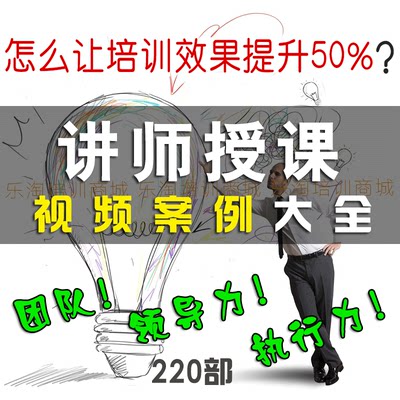 TTT/PPT企业内训师培训视频案例团队领导力执行力素材讲师资料