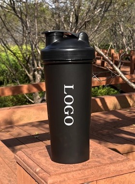定制Logo 摇摇杯 黑色 健身房促销PP水壶 蛋白粉奶昔摇杯  600ml