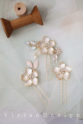 原创花朵甜美新娘头饰发簪