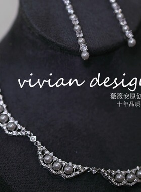 太甜！蕾丝复古花边珍珠项链保色链条女豌豆公主项链生日礼物