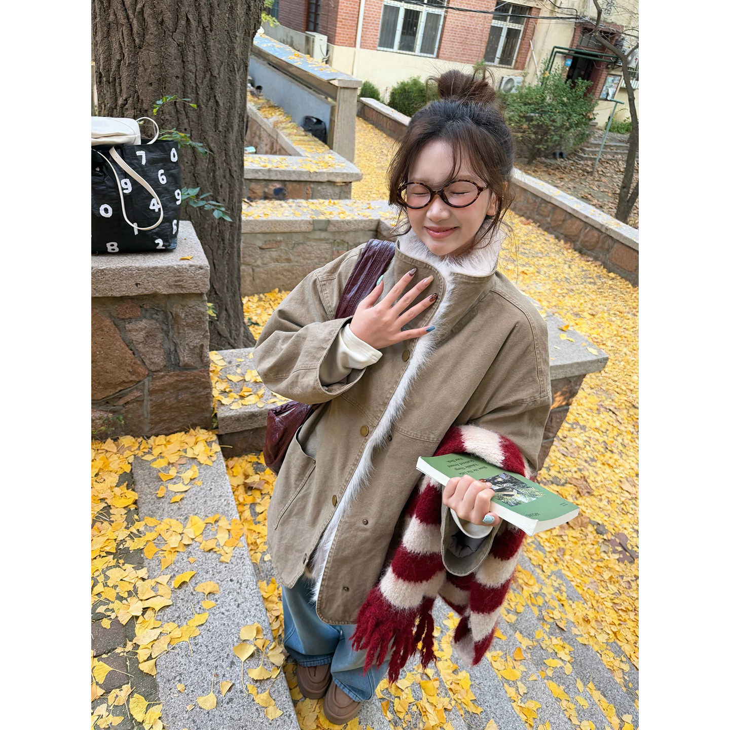 做旧毛绒茸大外套2025冬季新款韩版加厚夹棉立领时尚夹克女