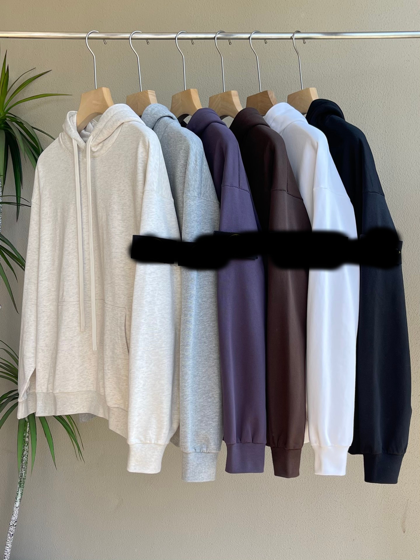 BADGE HOODED SWEATSHIRT连帽卫衣毛圈宽松套头衫纯色简约百搭潮