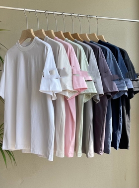 OVERSIZE FIT BADGE T-SHIRT 宽松圆领袖章T恤短袖纯色基础款休闲