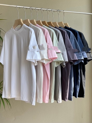 OVERSIZE FIT BADGE T-SHIRT 宽松圆领袖章T恤短袖纯色基础款休闲