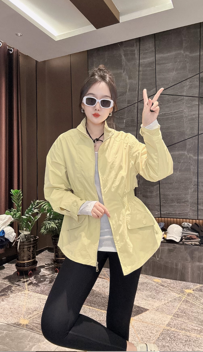欧货立领收腰风衣外套女中长款2026春新款宽松休闲气质冲锋衣上衣