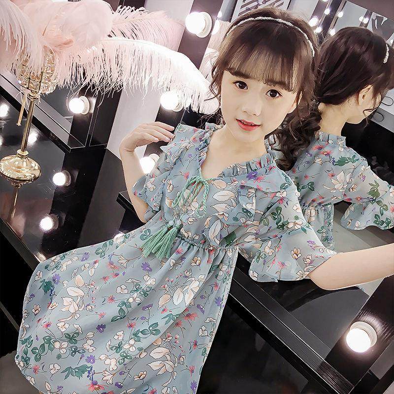 女童夏装连衣裙儿童仙女新款小女孩洋气裙子中大童夏季雪纺公主裙