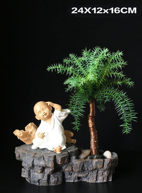 盆景绿植新中式风四季常青迎客松