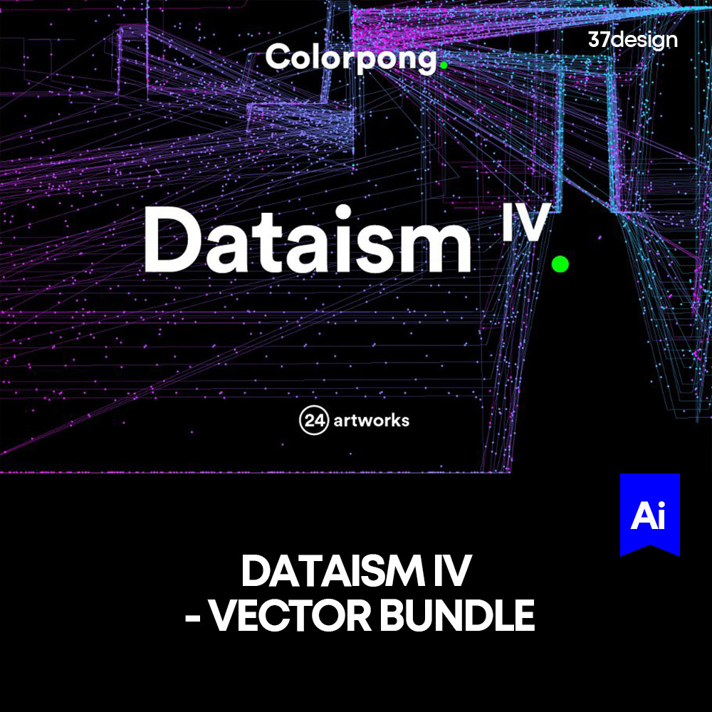 24款炫彩科幻大数据分析粒子网络视觉海报背景底纹ai素材源文件