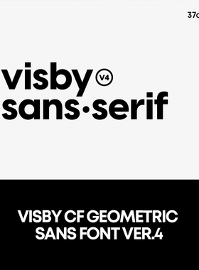 Visby 无衬线英文字体品牌logo标识海报排版版式字体安装下载mac