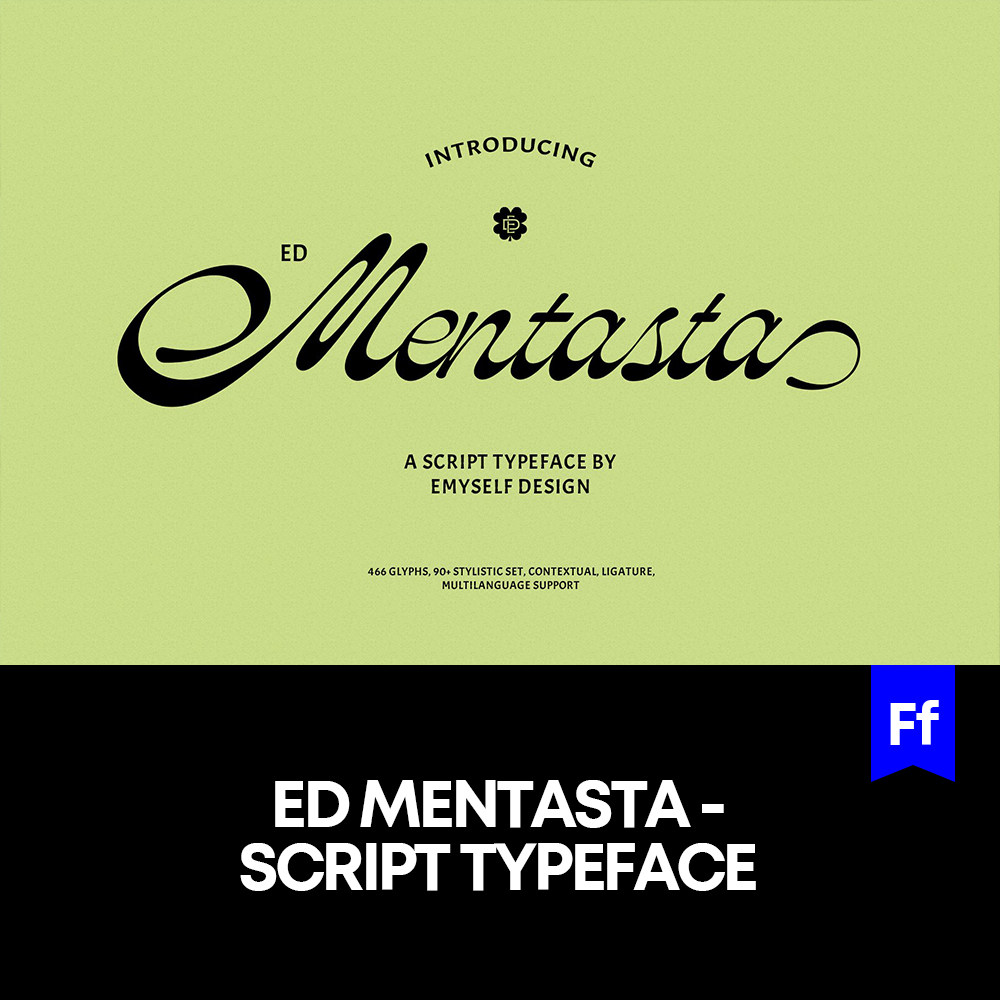 ed mentasta 优美连笔英文字体logo标识排版版式字体安装下载mac