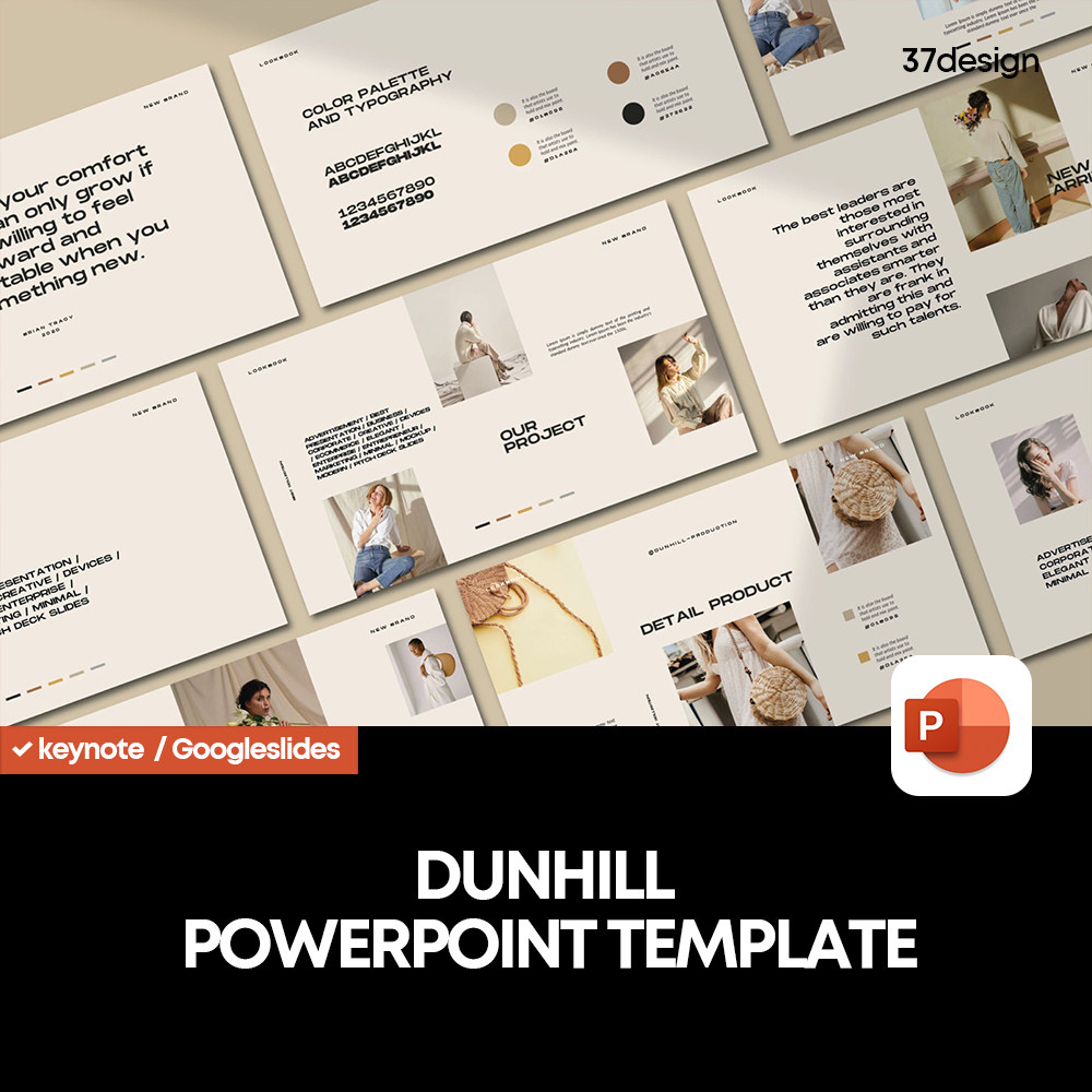 Dunhill 时尚女性企业公司产品设计报告ppt幻灯片排版版式模版
