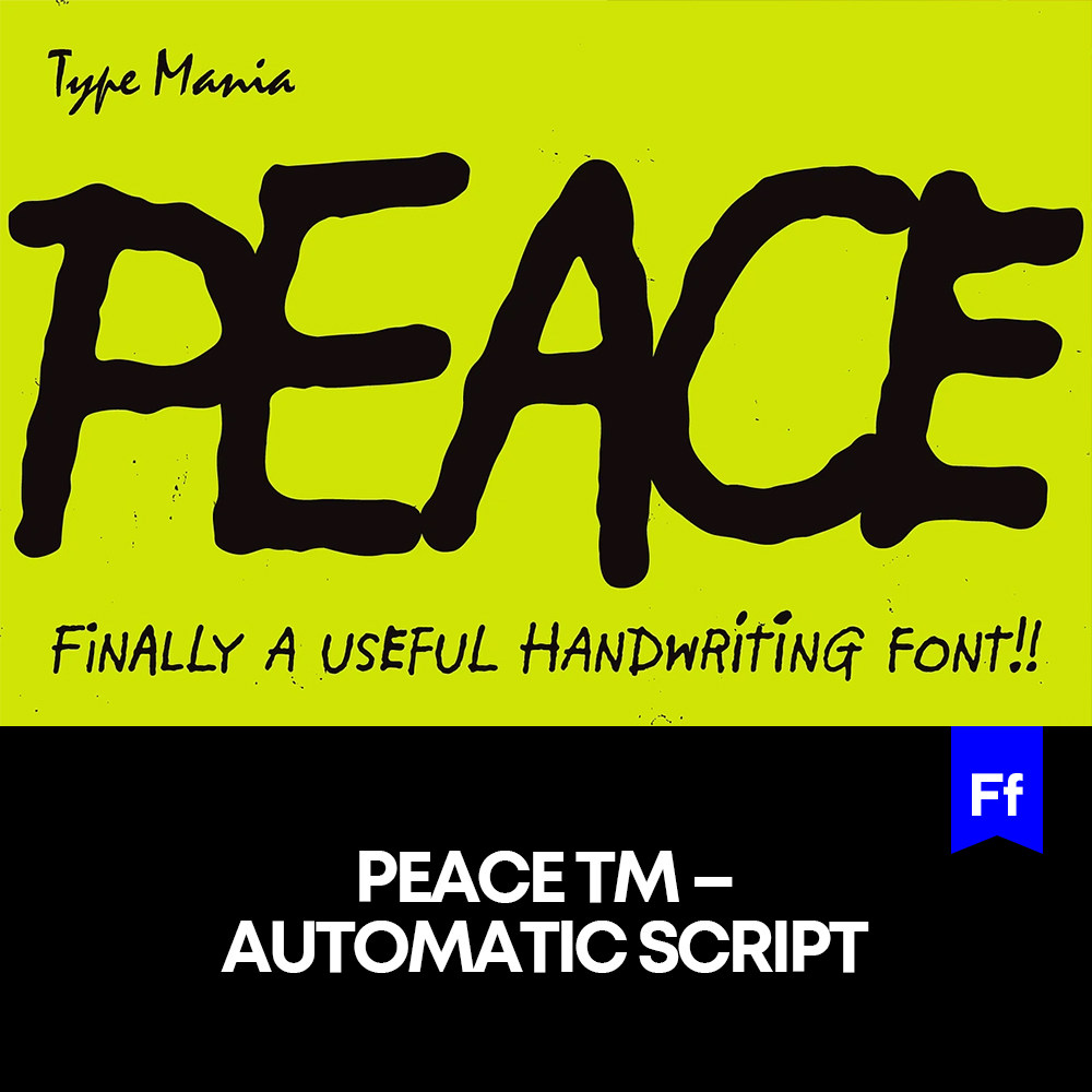Peace TM 可爱呆萌手写英文字体logo标识美工广告字体安装下载mac