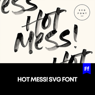 Hot Mess 文艺手写水彩英文字体logo品牌标识排版版式SVG字体安装