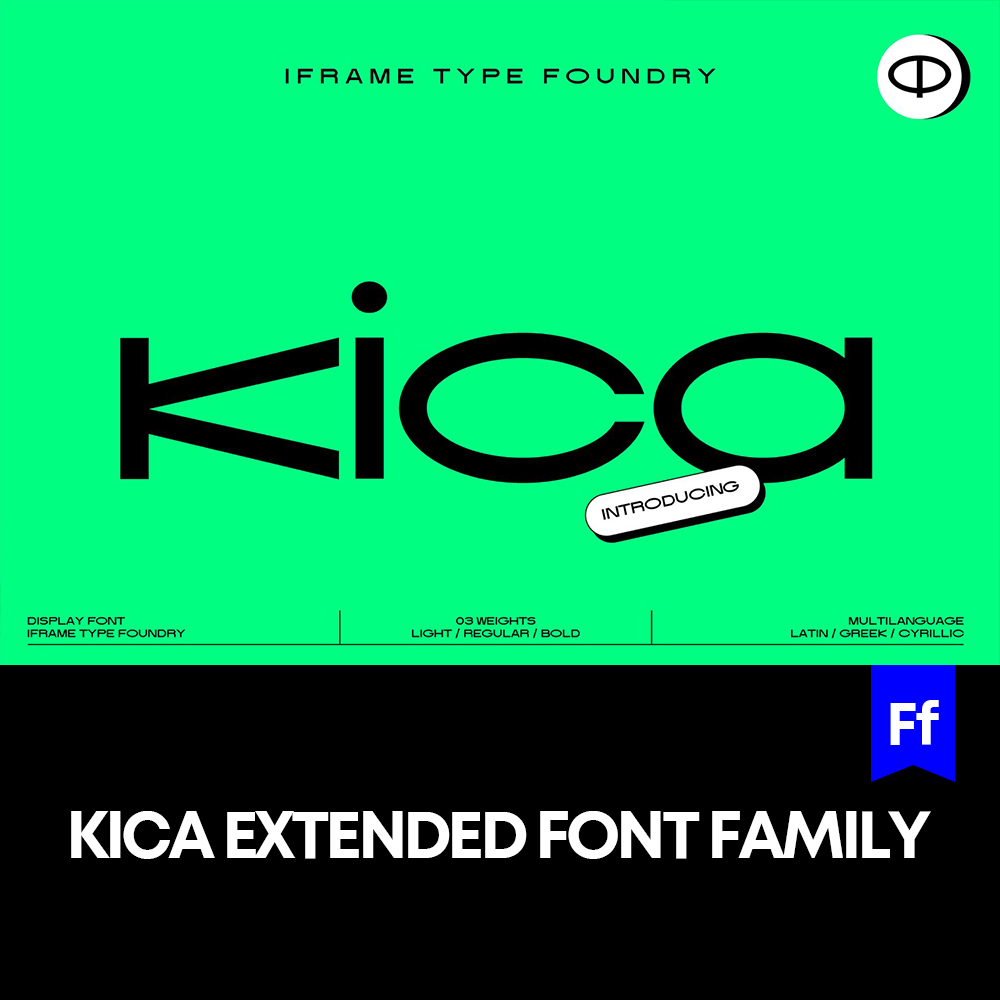 Kica 潮流趣味无衬线英文字体logo标识排版版式字体安装下载mac