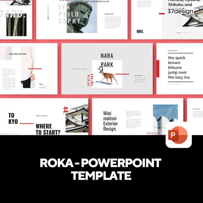 ROKA 时尚简洁旅游摄影建筑主题介绍展示PPT幻灯片演示文稿模版