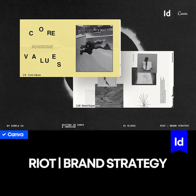 42页时尚极简复古做旧服装品牌信息内容排版式indesign演示模版