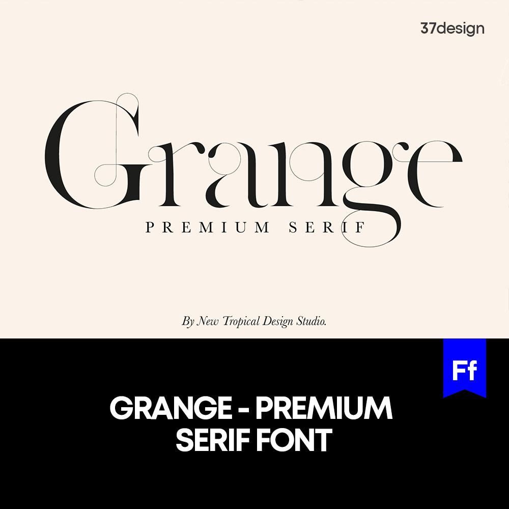 grange 优雅女性美学连笔英文字体logo品牌标识排版版式字体安装