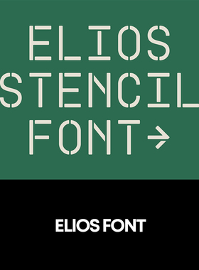 Elios 钢网喷绘效果英文字体品牌logo标识排版字体安装下载mac