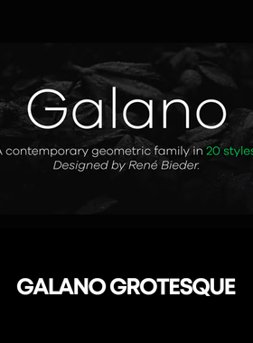 Galano Grotesque 无衬线英文字体logo标识排版版式字体家族安装