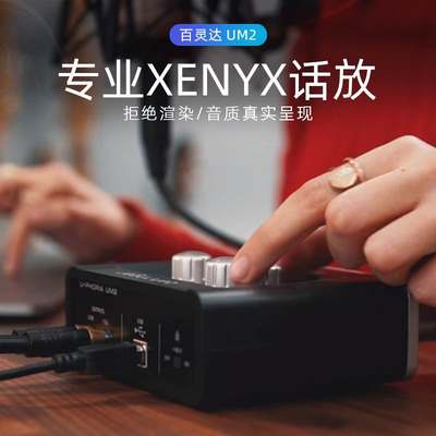 BEHRINGER/百灵达 UM2 USB外置声卡专业录音电脑主播唱歌直播专用