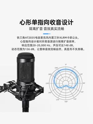 Audio Technica/铁三角 AT2035铁三角AT2035直播专用电容网红快手