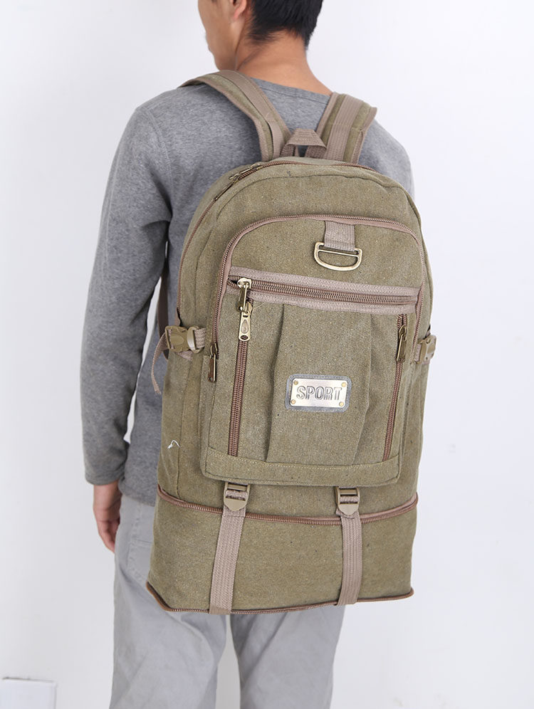 VINTAGE CANVAS BACKPACK LARGE CAPACITY OUTDOOR BACKPACK SCHOOL BAG FOR BOYS AND GIRLS SCHOOL BAG MOUNTAINEERING BAG TRAVEL BAG DUFFLE BAG