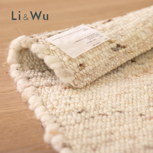 LiandWu德国进口PAULIG纯手工羊毛无胶地毯客厅卧室床边法式 轻奢