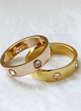 男女钛钢网红不怕掉戒指