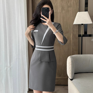 ZG轻奢职业连衣裙美容师工作服珠宝店金店工装医美口腔牙科医院