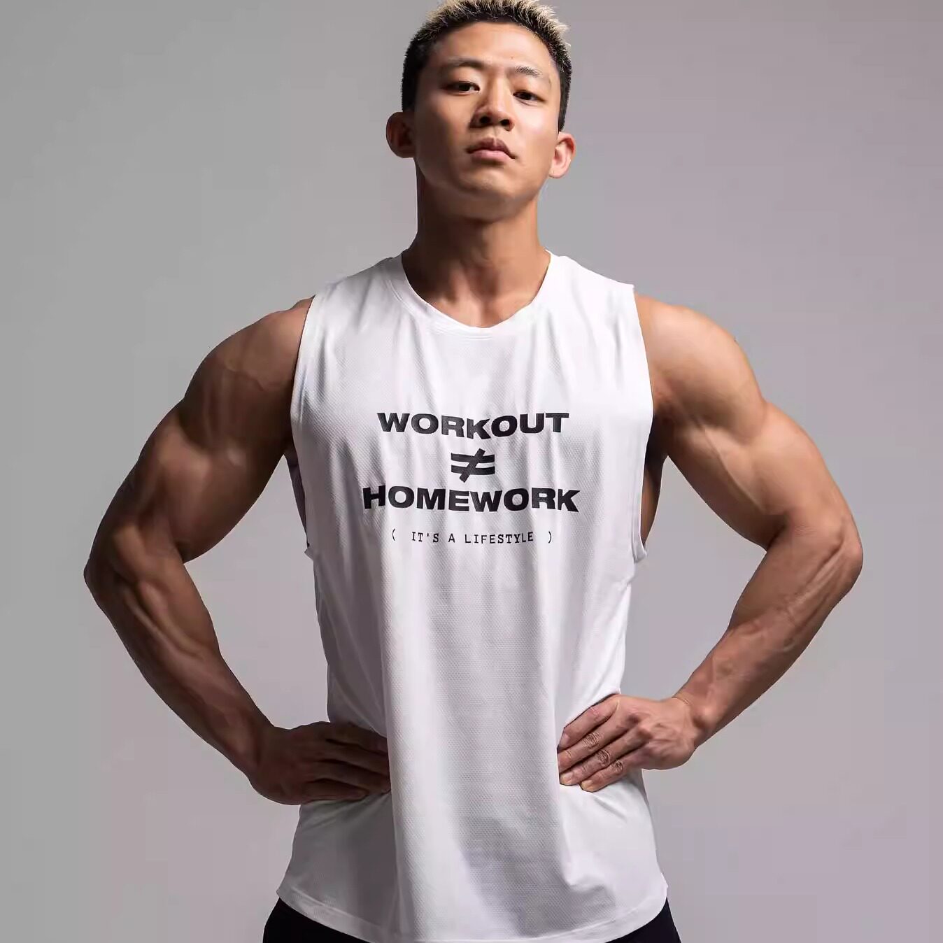 夏季新款运动健身背心男潮流网眼速干跑步篮球无袖T恤美式训练服