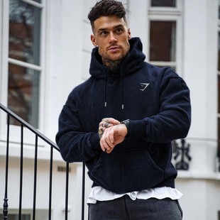 肌肉撸铁健身卫衣男国潮运动连帽套头衫保暖加绒篮球训练透气上衣