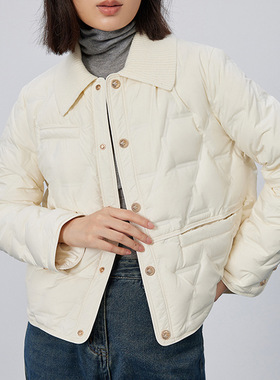 羽绒服轻薄款女新款短款90绒鸭绒小香风高级感冬季女小个子平湖