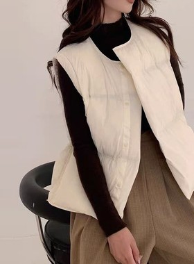 独特超好看短款羽绒服马甲女2025冬新款加厚保暖坎肩韩系马夹冬天