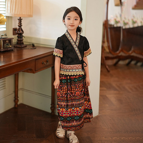 请仓-80032吉米家族【苗疆少女】2026夏季新款女童套装新中式国风