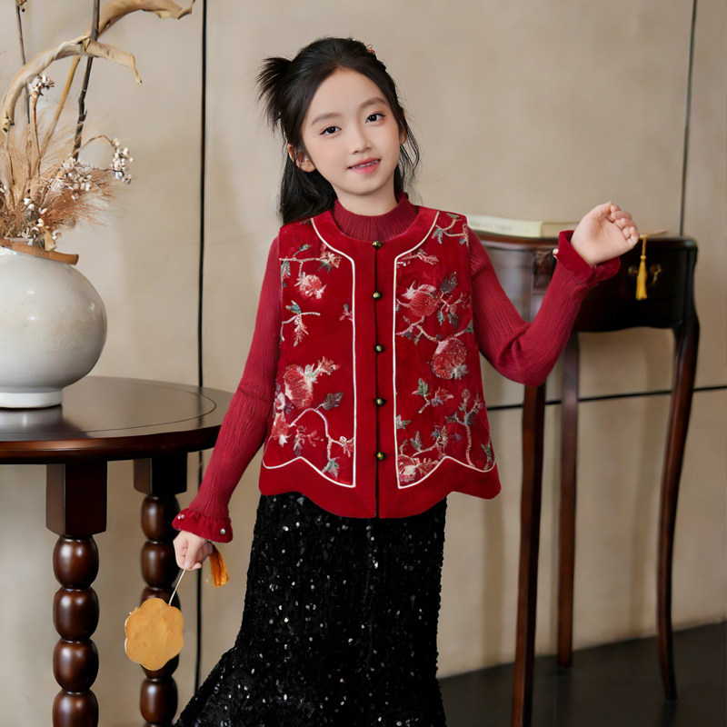 54034女童汉服背心马甲新中式国风周岁礼服儿童生日宴过年拜年服,童装/婴儿装/亲子装,汉服,淘宝优惠券,粉丝福利购,淘宝优惠卷